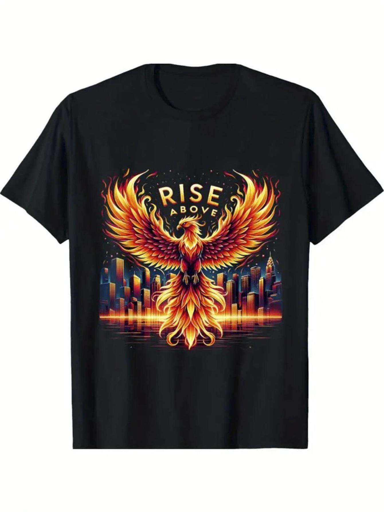 Men'S Fashion New York - Men's Phoenix Flame Pattern T-Shirt -