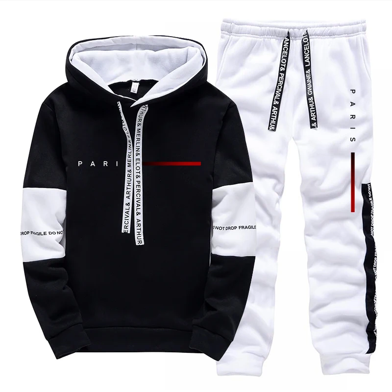 Mens Fashion Streetwear - Paris Fashion Hoodie Streetwear Men's Set