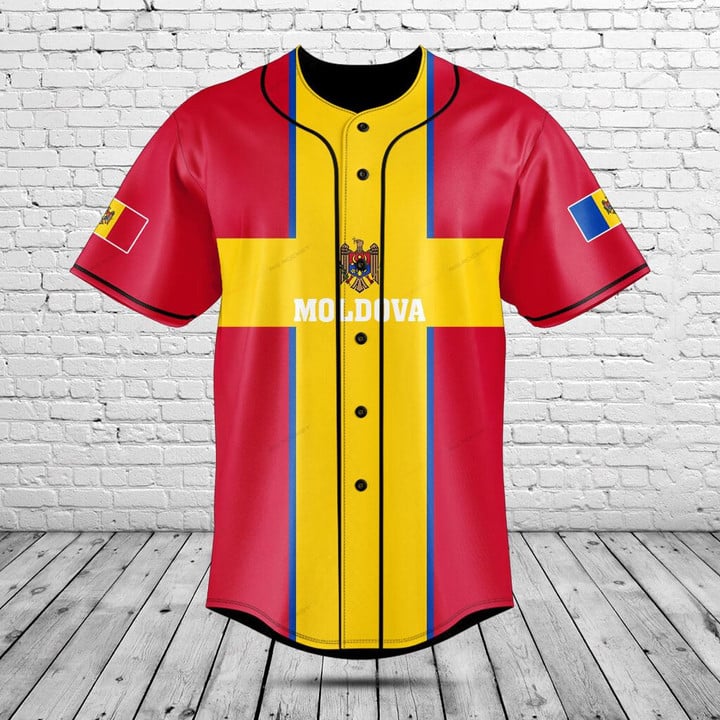 Men'S Fashion Names - Custom Name Moldova Flag Graphic Button