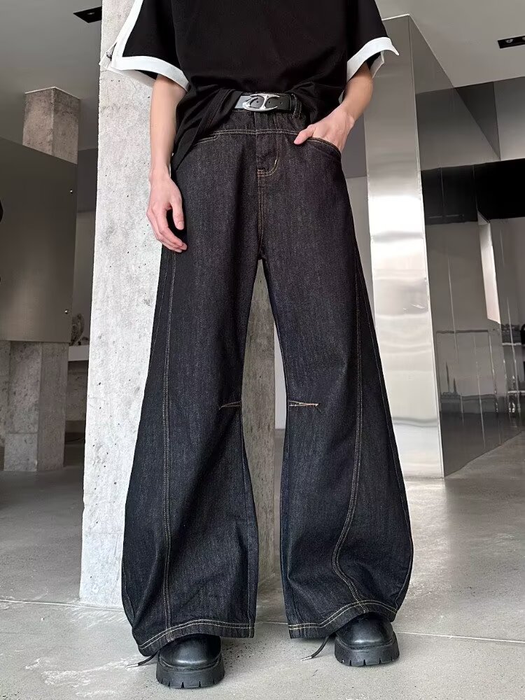 2026 Ropa Y2K Fashion Patchwor - Men'S Fashion With Baggy Jeans ulasan dan harga