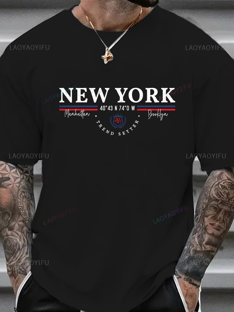 New York Letter Graphic Tee Un - Men'S Fashion New York ulasan dan harga