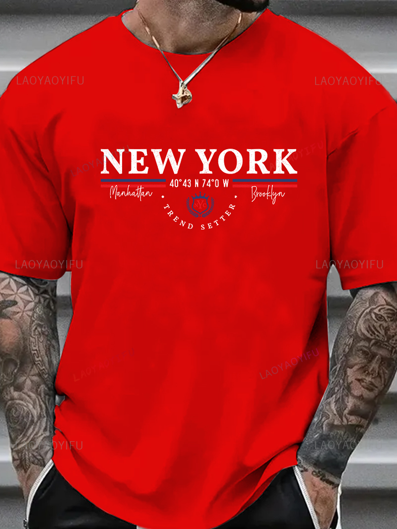 New York Letter Graphic Tee Un - Men'S Fashion New York ulasan dan harga