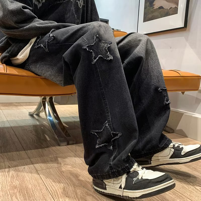 New Men's Star Embroidered Fas - Men'S Fashion With Baggy Jeans ulasan dan harga