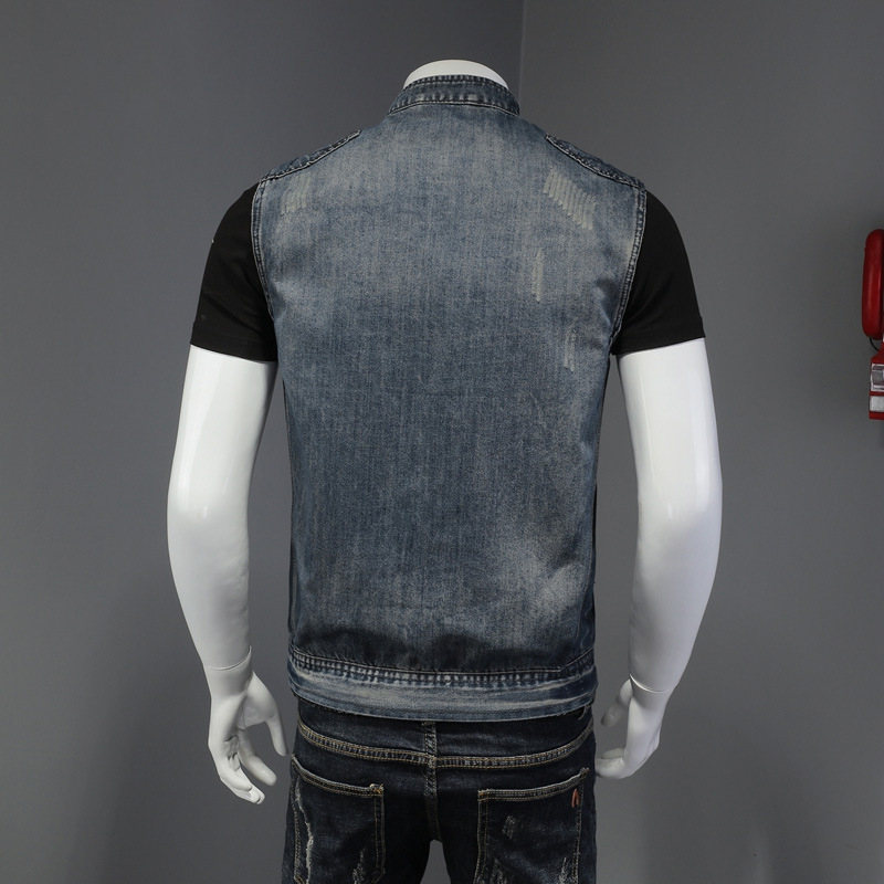 2026 Men Motorcycle Biker Deni - Men'S Fashion Vest With Jeans ulasan dan harga