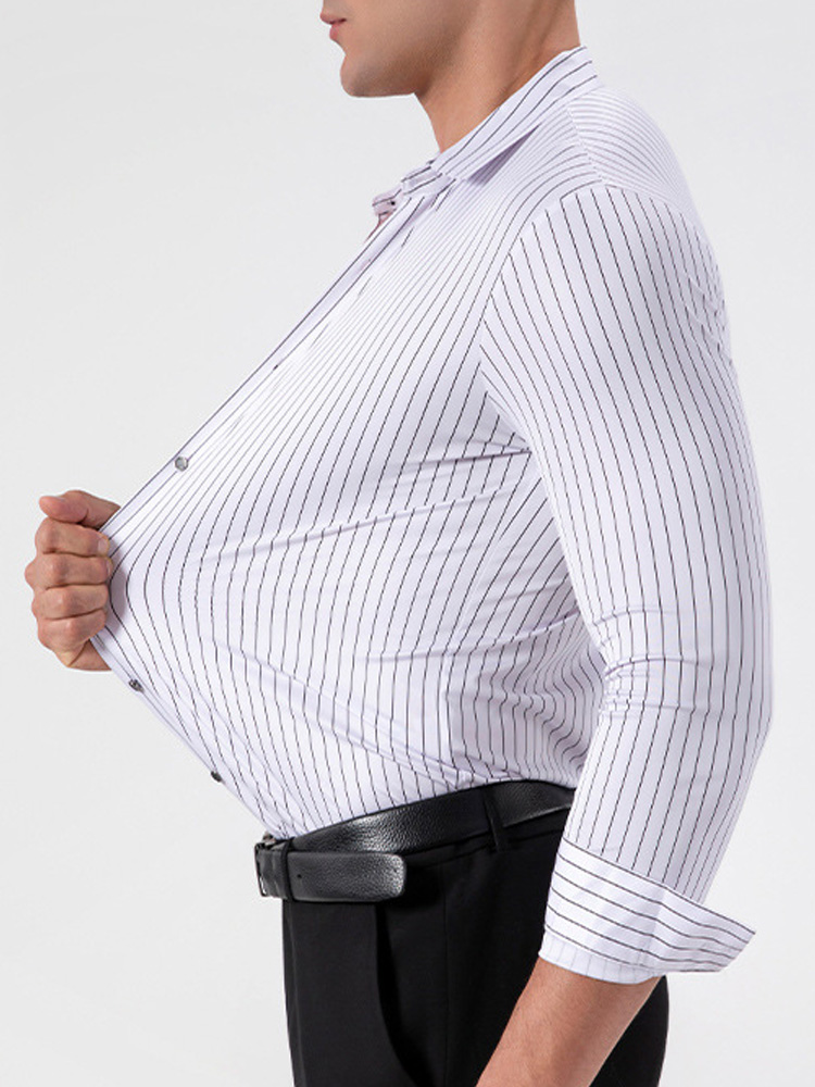 Retro Striped Wrinkle Free Str - Men'S Fashion Formal ulasan dan harga