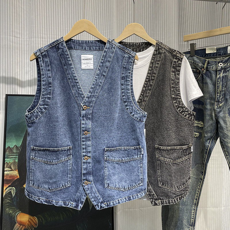 Men Japanese Streetwear Citybo - Men'S Fashion Vest With Jeans ulasan dan harga