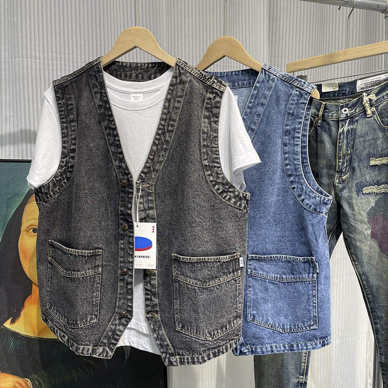 Men Japanese Streetwear Citybo - Men'S Fashion Vest With Jeans ulasan dan harga