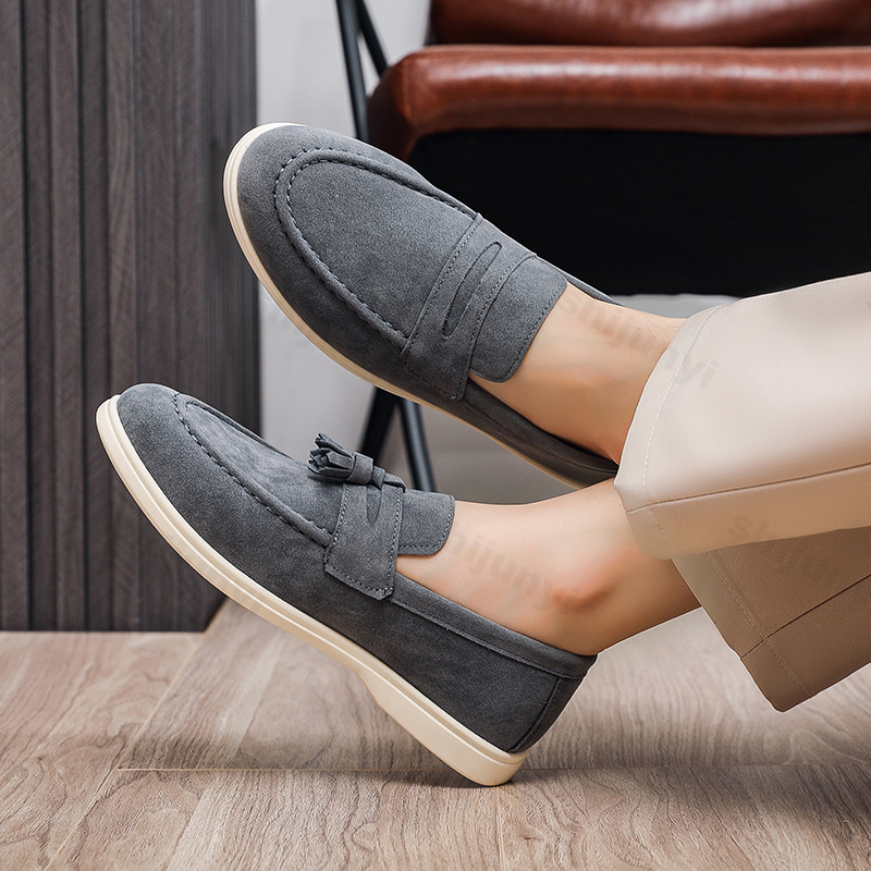 Men Flat Loafers Frosted Suede - Mens Fashion Autumn 2025 ulasan dan harga