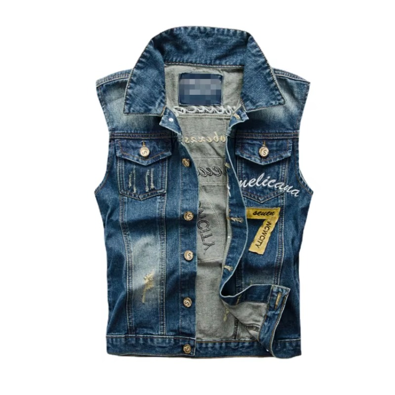 Men Slim Denim Vests Waistcoat - Men'S Fashion Vest With Jeans ulasan dan harga