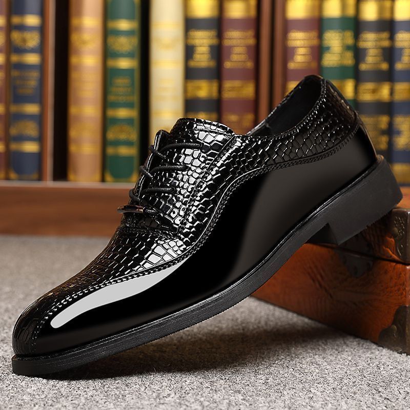 Men's Glossy Patent Leather Br - Men'S Fashion Formal ulasan dan harga