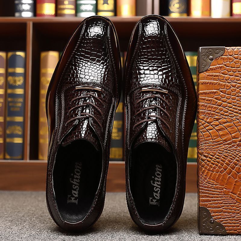 Men's Glossy Patent Leather Br - Men'S Fashion Formal ulasan dan harga
