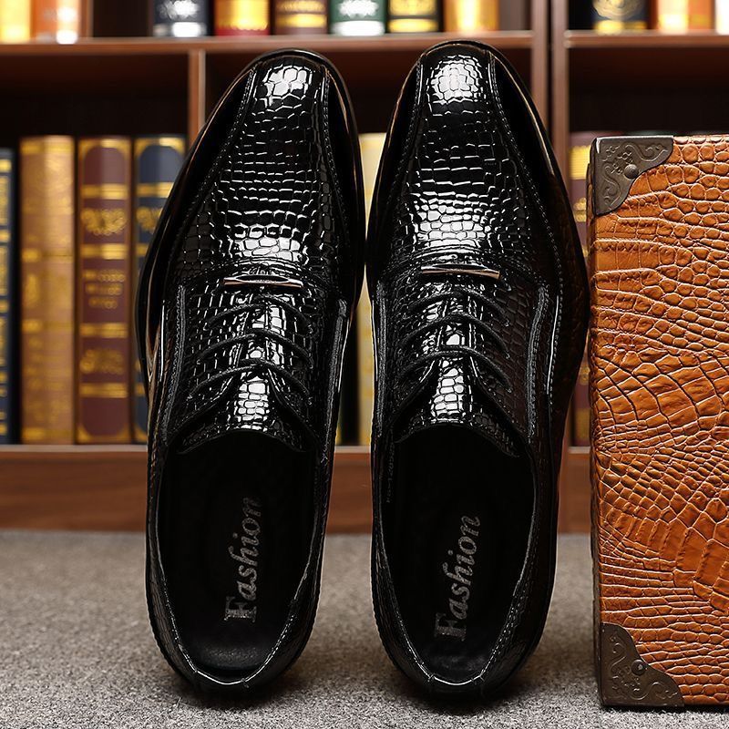 Men's Glossy Patent Leather Br - Men'S Fashion Formal ulasan dan harga