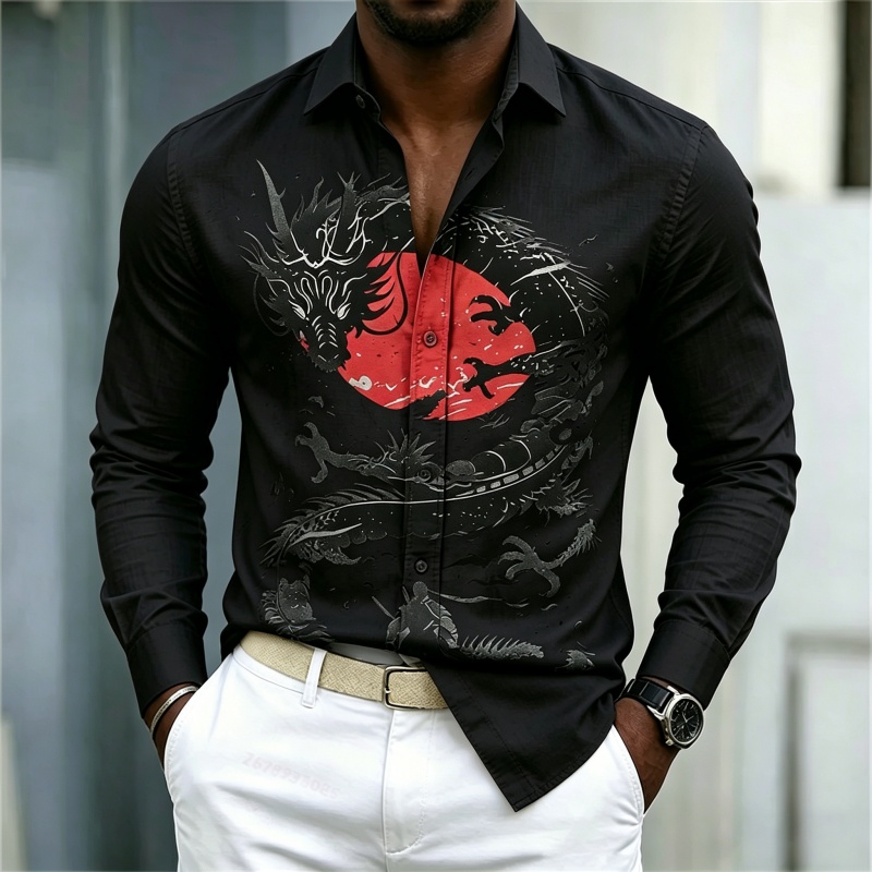 2026 New Men's Shirt White Bla - Mens Fashion Streetwear ulasan dan harga