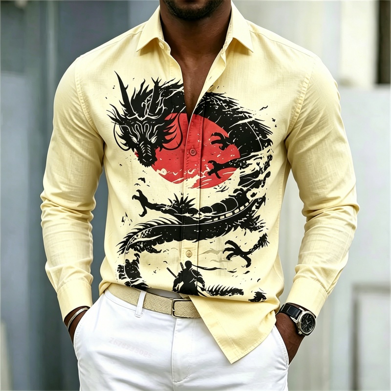2026 New Men's Shirt White Bla - Mens Fashion Streetwear ulasan dan harga