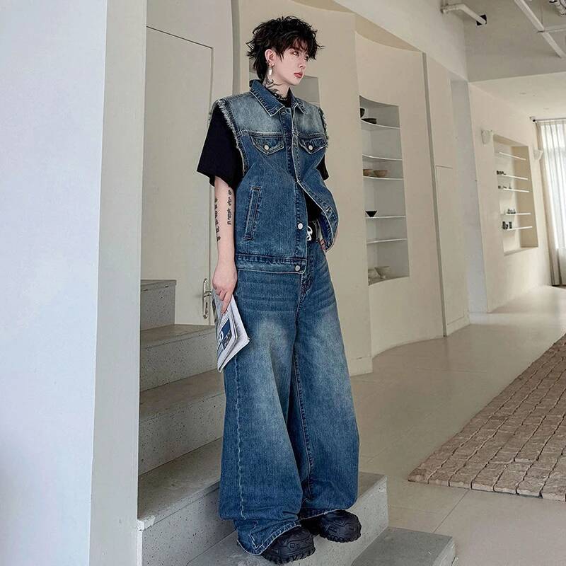LUZHEN 2026 Summer Denim Two-p - Mens Fashion Streetwear ulasan dan harga