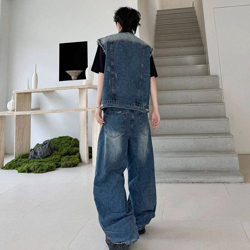 LUZHEN 2026 Summer Denim Two-p - Mens Fashion Streetwear ulasan dan harga