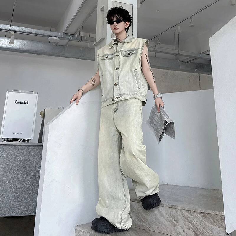 LUZHEN 2026 Summer Denim Two-p - Mens Fashion Streetwear ulasan dan harga