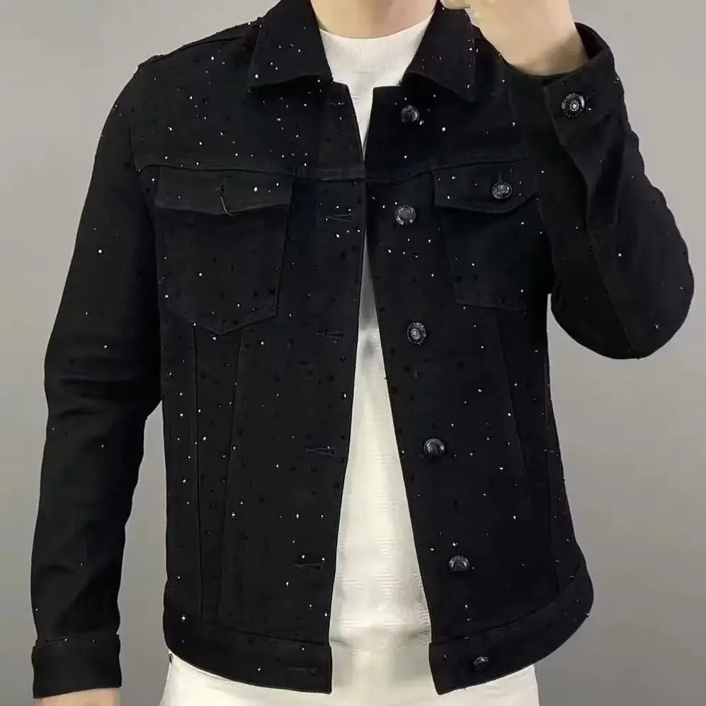 Jeans Coat for Men Button Casu - Mens Fashion Denim Jacket ulasan dan harga