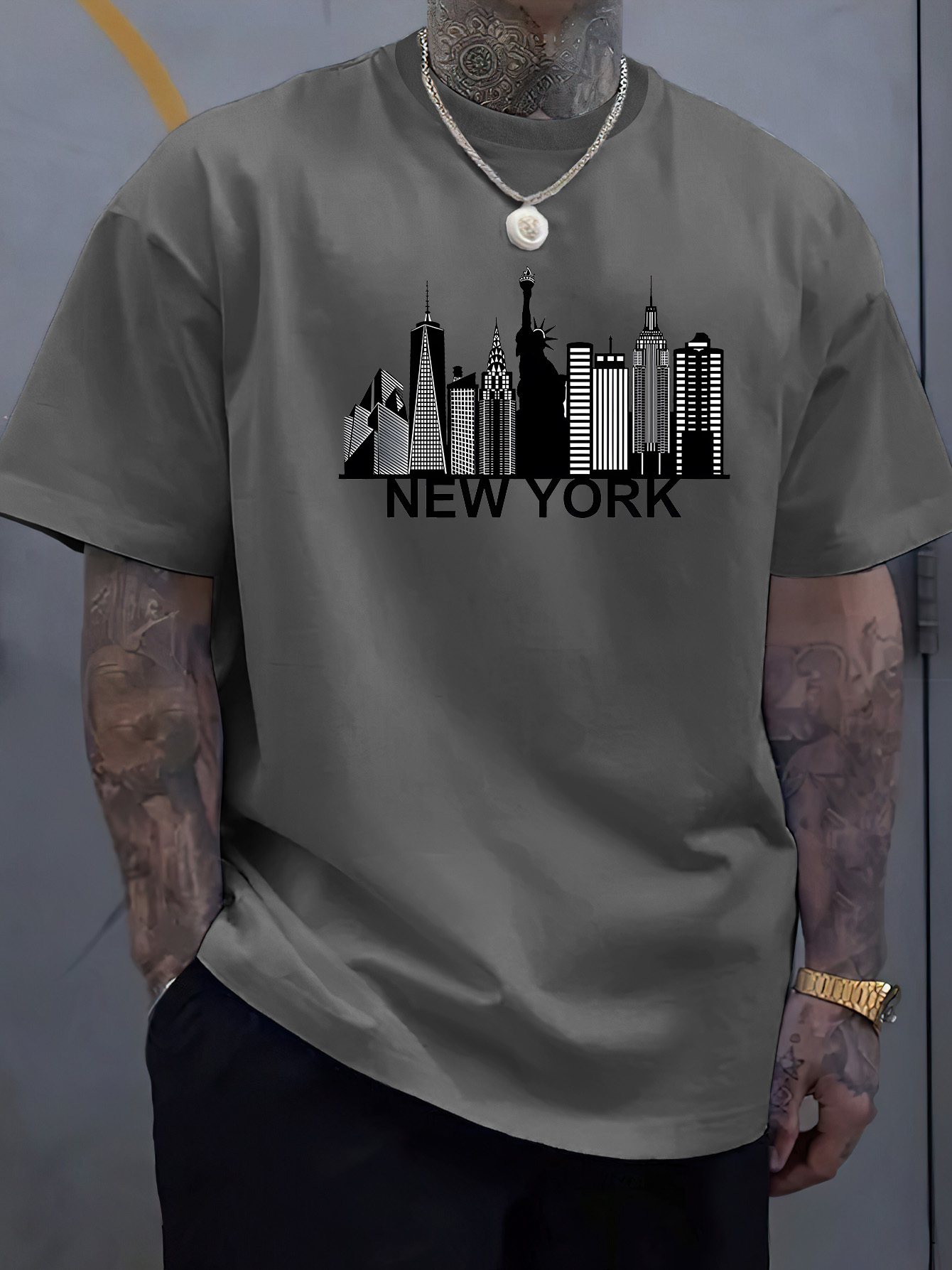 cotton men's New York city pat - Men'S Fashion New York ulasan dan harga