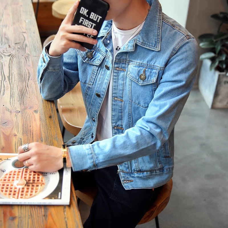 2026 Men Black Denim Jacket, S - Mens Fashion Denim Jacket ulasan dan harga