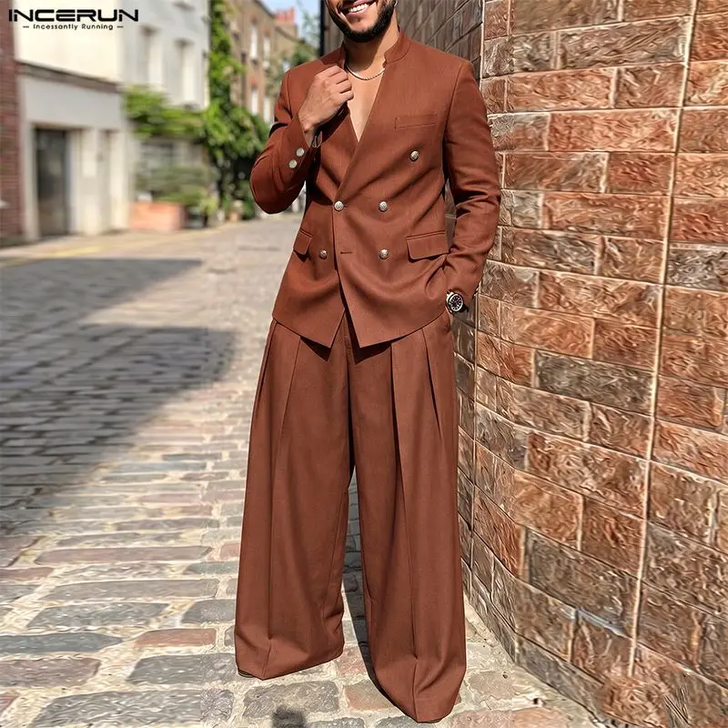 INCERUN Men's Sets Solid Color - Mens Fashion Streetwear ulasan dan harga