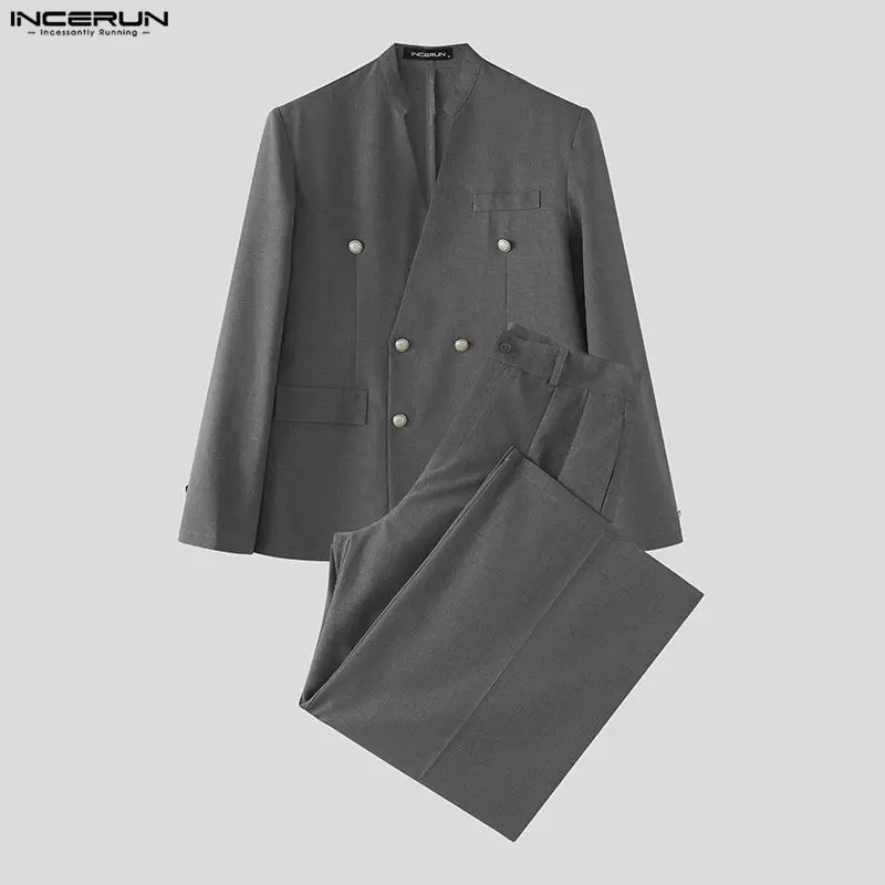 INCERUN Men's Sets Solid Color - Mens Fashion Streetwear ulasan dan harga