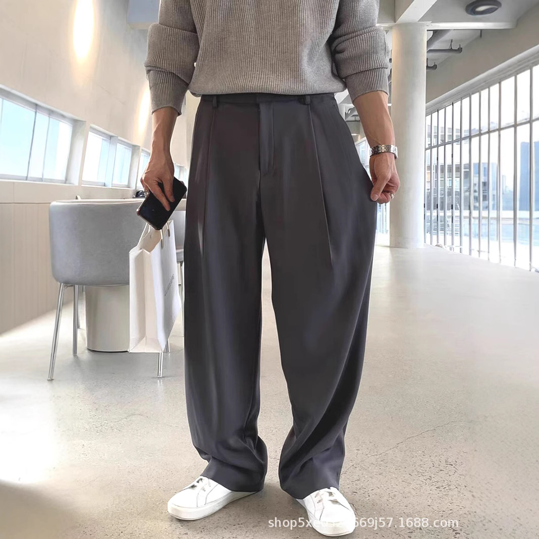 French Style Fashion Men's Bla - Mens Fashion Dark Grey Pants ulasan dan harga