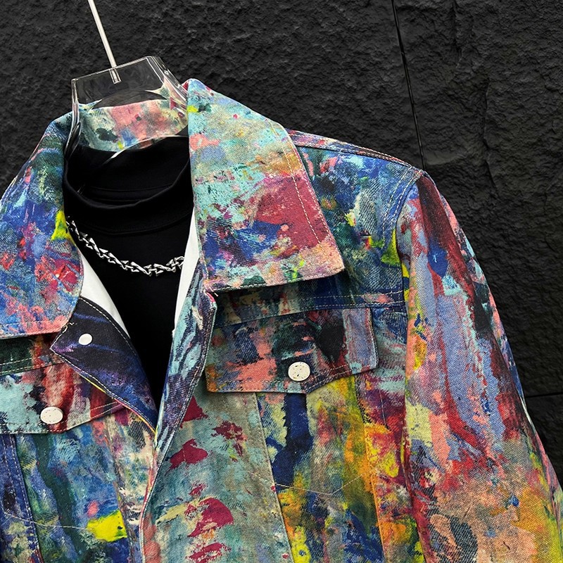 Men's Fashion High Street Graf - Mens Fashion Denim Jacket ulasan dan harga