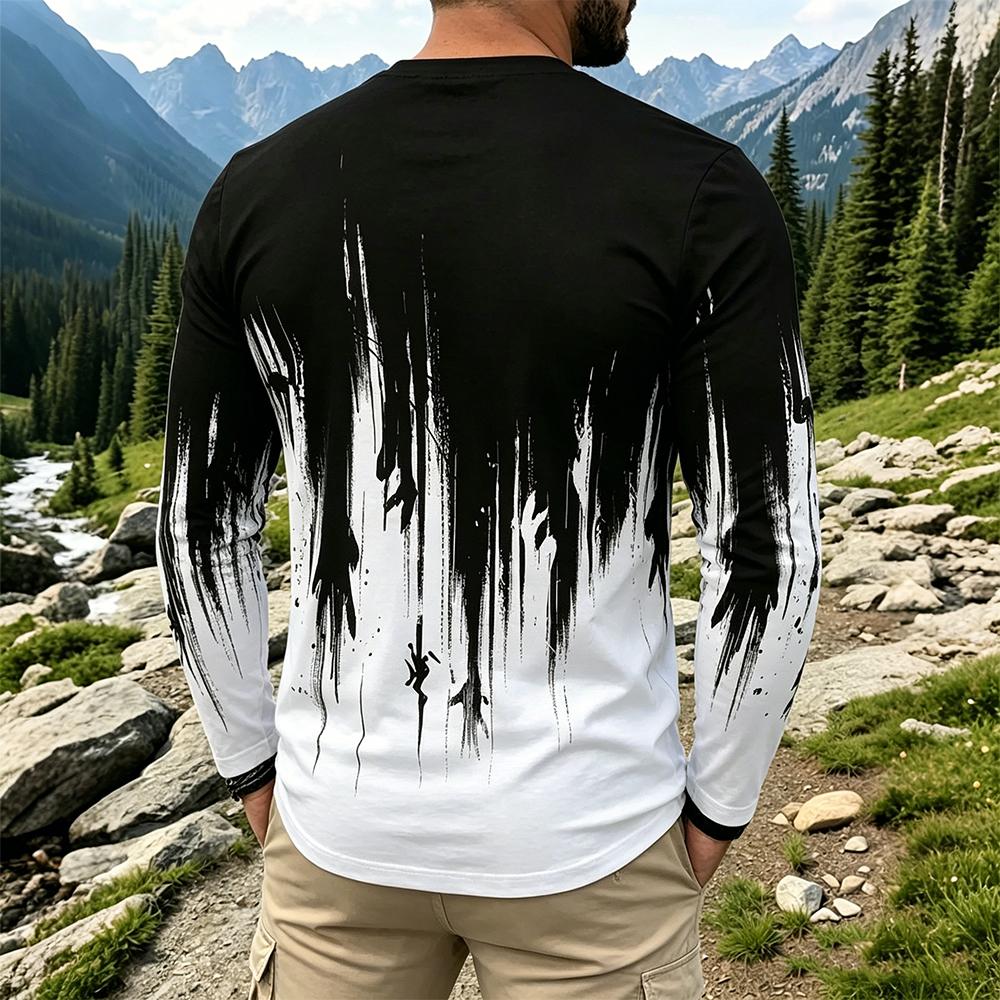 Men's Gradient Ink Splash Long - Mens Fashion Streetwear ulasan dan harga